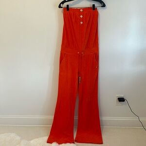 Juicy Couture Orange Terry Cloth Strapless Jumpsuit